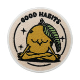Gelber Good Habits Zitrone meditiert Patch