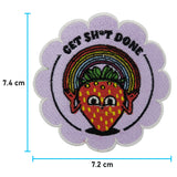 Erdbeer Patch mit der Maße: 7,4 x 7,2 cm