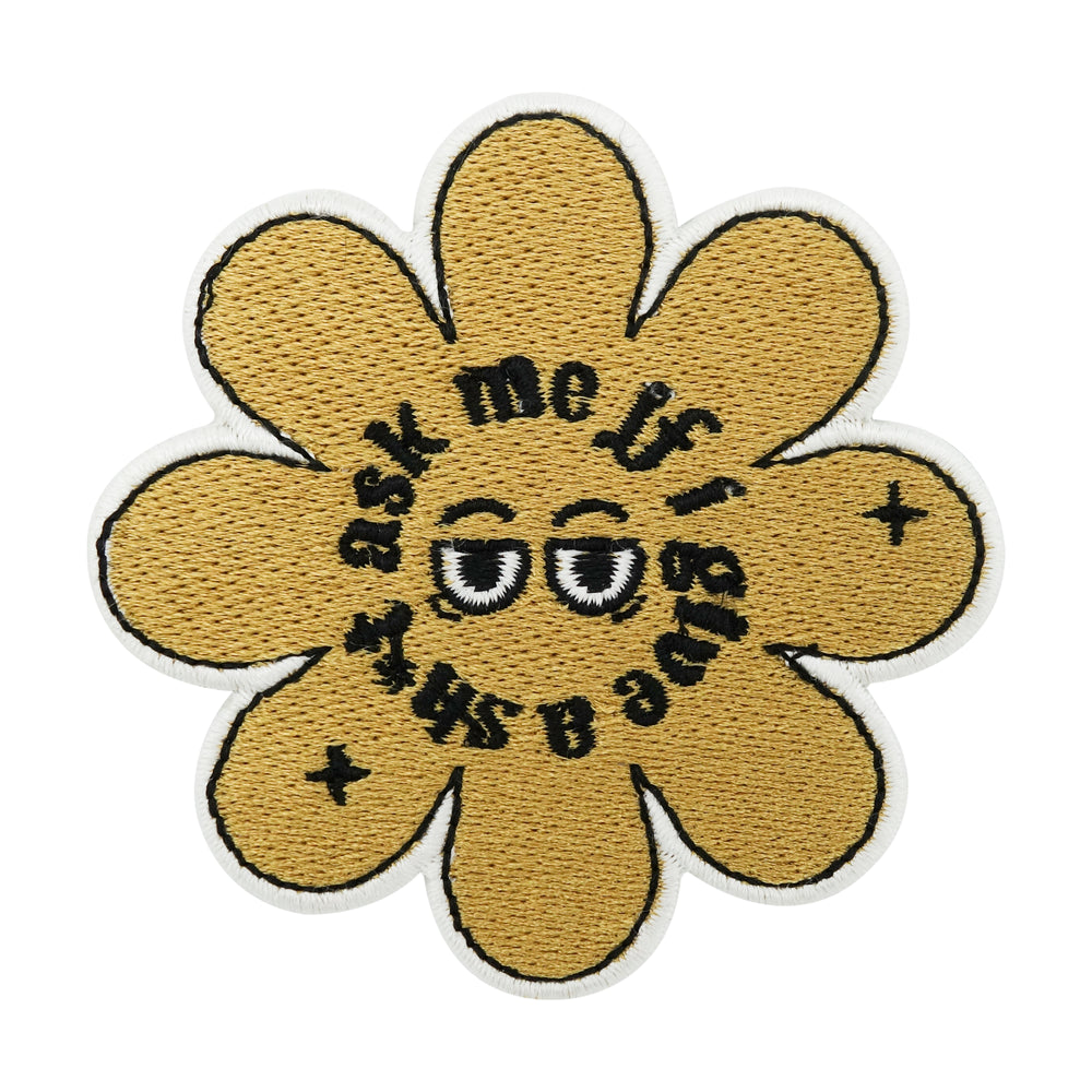 Gelber Blumen Ask Me If I Give A Shit Patch