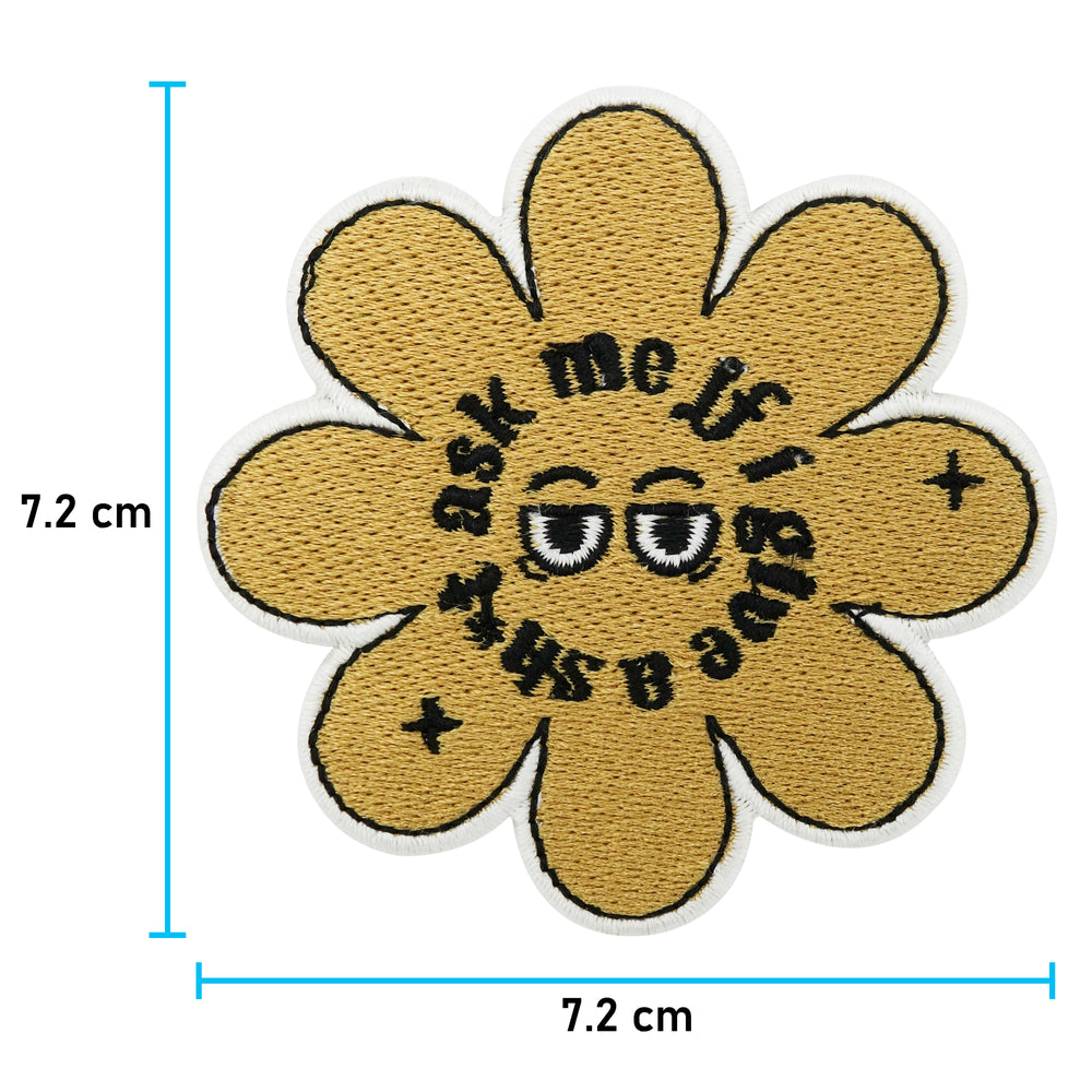 Blumen Patch mit der Maße: 7,2 x 7,2 cm