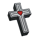 Weißer christliches Kreuz Patch