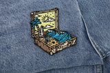 Strand im Koffer Patch auf blauer Jeans
