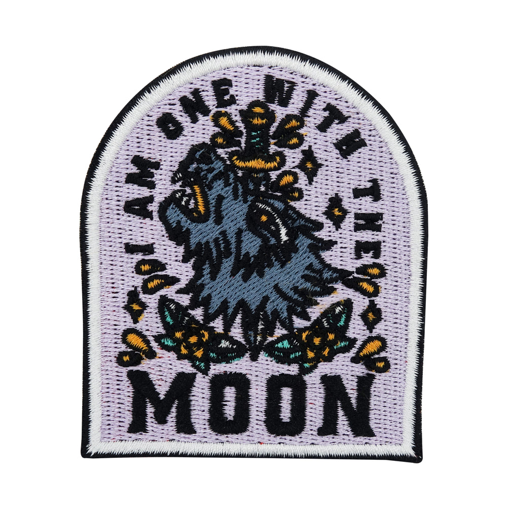 Lila I am one with the Moon Wolf Motiv Patch