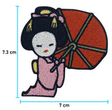 Japanische Frau Patch mit der Maße: 7,3 x 7 cm