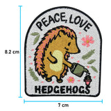 Igel Patch mit der Maße: 8,2 x 7cm