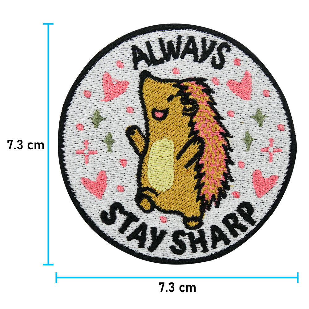 Igel Patch mit der Maße: 7,3 x 7,3 cm
