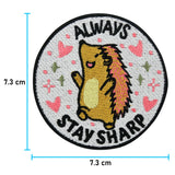 Igel Patch mit der Maße: 7,3 x 7,3 cm