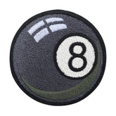 Schwarze 8 Billiard Kugel Klett Patch | Outdoor Klett Patches, Retro Aufnäher, Kleine Klettpatches, Vintage Badge, Klettpatch Rund 6cm,Finally Home