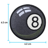 Schwarze 8 Billiard Kugel Klett Patch | Outdoor Klett Patches, Retro Aufnäher, Kleine Klettpatches, Vintage Badge, Klettpatch Rund 6cm,Finally Home
