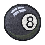 Schwarze 8 Billiard Kugel Klett Patch | Outdoor Klett Patches, Retro Aufnäher, Kleine Klettpatches, Vintage Badge, Klettpatch Rund 6cm,Finally Home