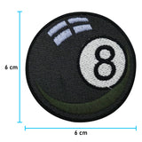 Billardkugel Patch mit der Maße: 6 x 6 cm