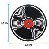 Schallplatte Klett Patch | Musik Klett Patches, Retro Aufnäher, Vinyl Klettpatches, Outdoor Klettpatch Rund 8cm, Rock Badge