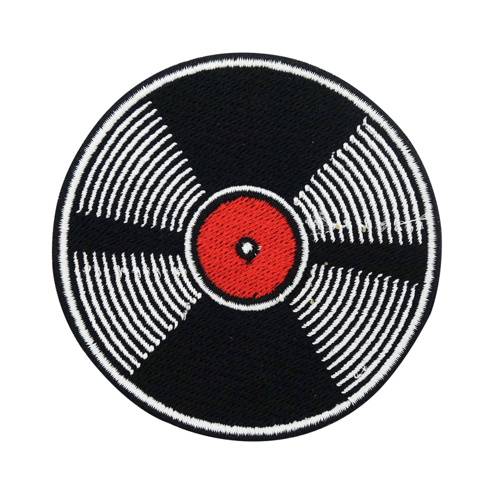 Schwarzer Vinyl Schallplatten Patch