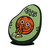Grüner Cartoon Avocado mit Gesichtern Patch
