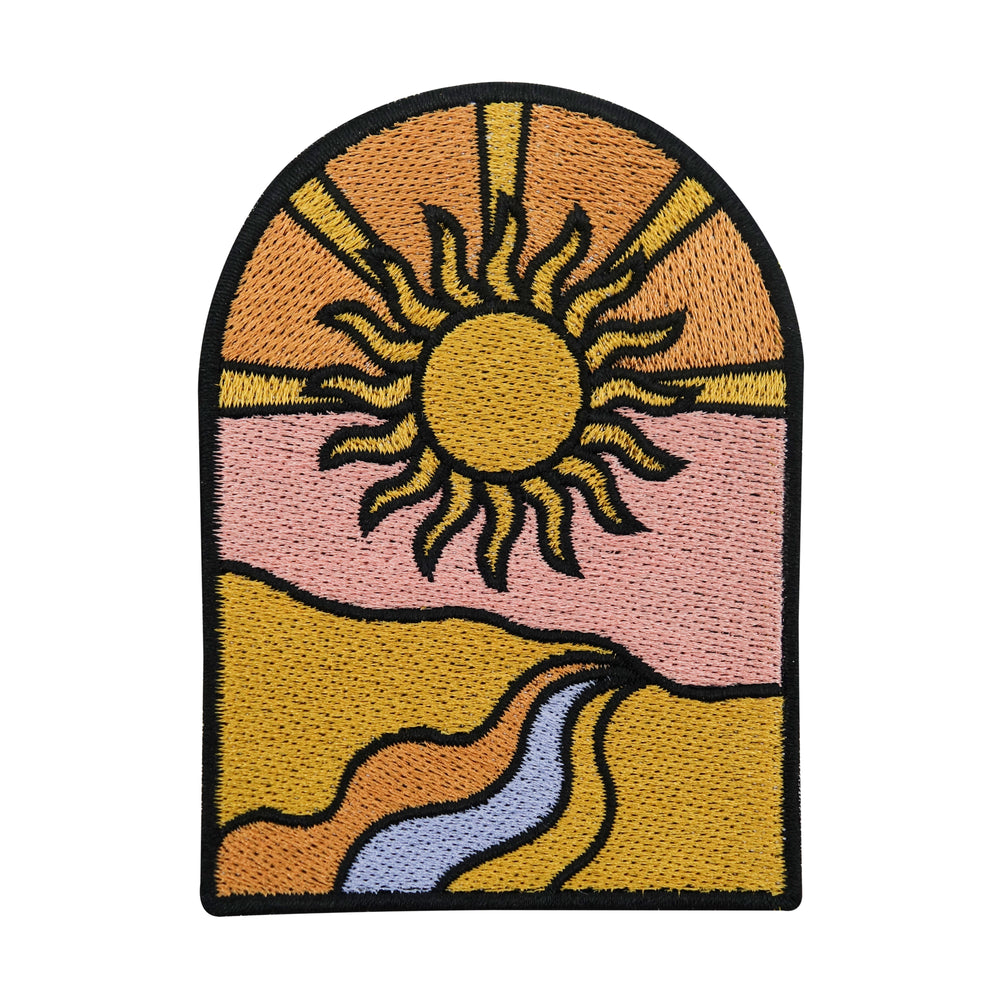 Orange-Gelber aufgehende Sonne Patch
