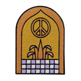 Orange-Gelber Peace Zeichen Vintage Patch