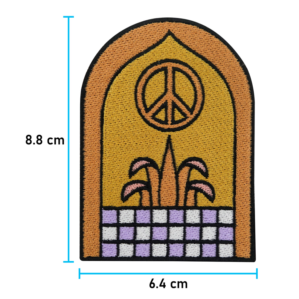 Vintage Peace Patch mit der Maße: 8,8 x 6,4 cm