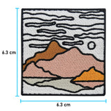 Berglandschaft Patch mit der Maße: 6,3 x 6,3 cm