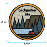 Backpacker Life | Wandern Patches, Berg Bügelbild, Wald Aufbügler, Camping Aufnäher, Baum Bügelpatch, Finally Home Patch zum Aufbügeln
