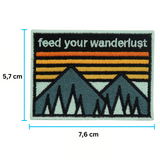 Feed your Wanderlust | Berg Patches, Natur Bügelbild, Wanderer Aufbügler, Retro Camping Aufnäher, Outdoor Bügelpatch, Finally Home Patch zum Aufbügeln