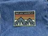 Feed your Wanderlust | Berg Patches, Natur Bügelbild, Wanderer Aufbügler, Retro Camping Aufnäher, Outdoor Bügelpatch, Finally Home Patch zum Aufbügeln