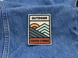 Outdoor Vibes Finally Home Patch zum Aufbügeln & Aufnähen | Berg Patches, Natur Bügelbild, Wanderer Aufbügler, Retro Camping Aufnäher, Mountain Bügelpatch