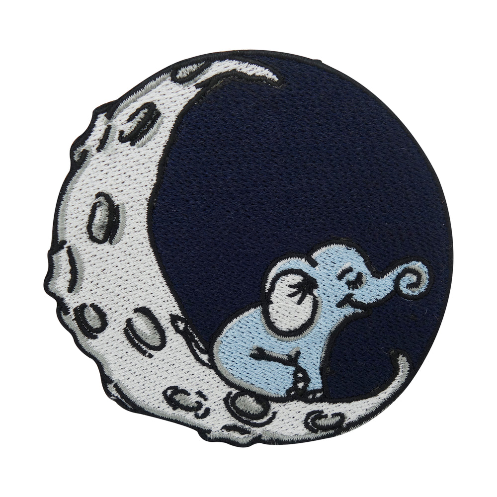 Schwarzer Elefant auf dem Mond Patch