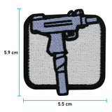 Waffen Patch mit der Maße: 5,9 x 5,5 cm