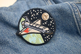 Raumschiff im Weltraum Finally Home Klett Patch | Rakete Klett Patches, Nasa Aufnäher, Astronaut Klettpatches, Kinder Mond Badge, Alien Klettpatch