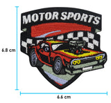 Motorsport Patch mit der Maße: 6,8 x 6,6 cm