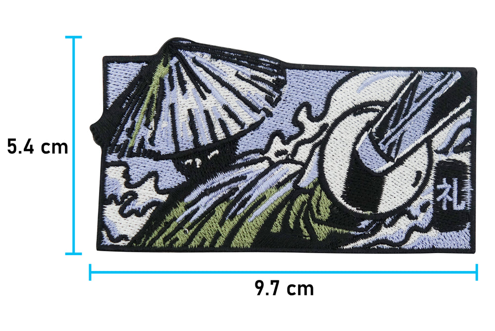 Samurai Patch mit der Maße: 5,4 x 9,7 cm
