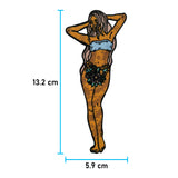 Frau mit Tattoos Patch mit der Maße: 13,2 x 5,9 cm