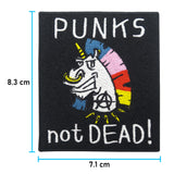 Einhorn Punk Patch mit der Maße: 8,3 x 7,1 cm
