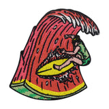 Roter Melonenwelle mit Surfer Patch
