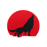 Roter Wolf Mond Patch | Moon Wölfe Bügelbild | Biker Motorrad Aufnäher