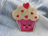 Sweet Cupcake Patch auf hellblauer Jeans