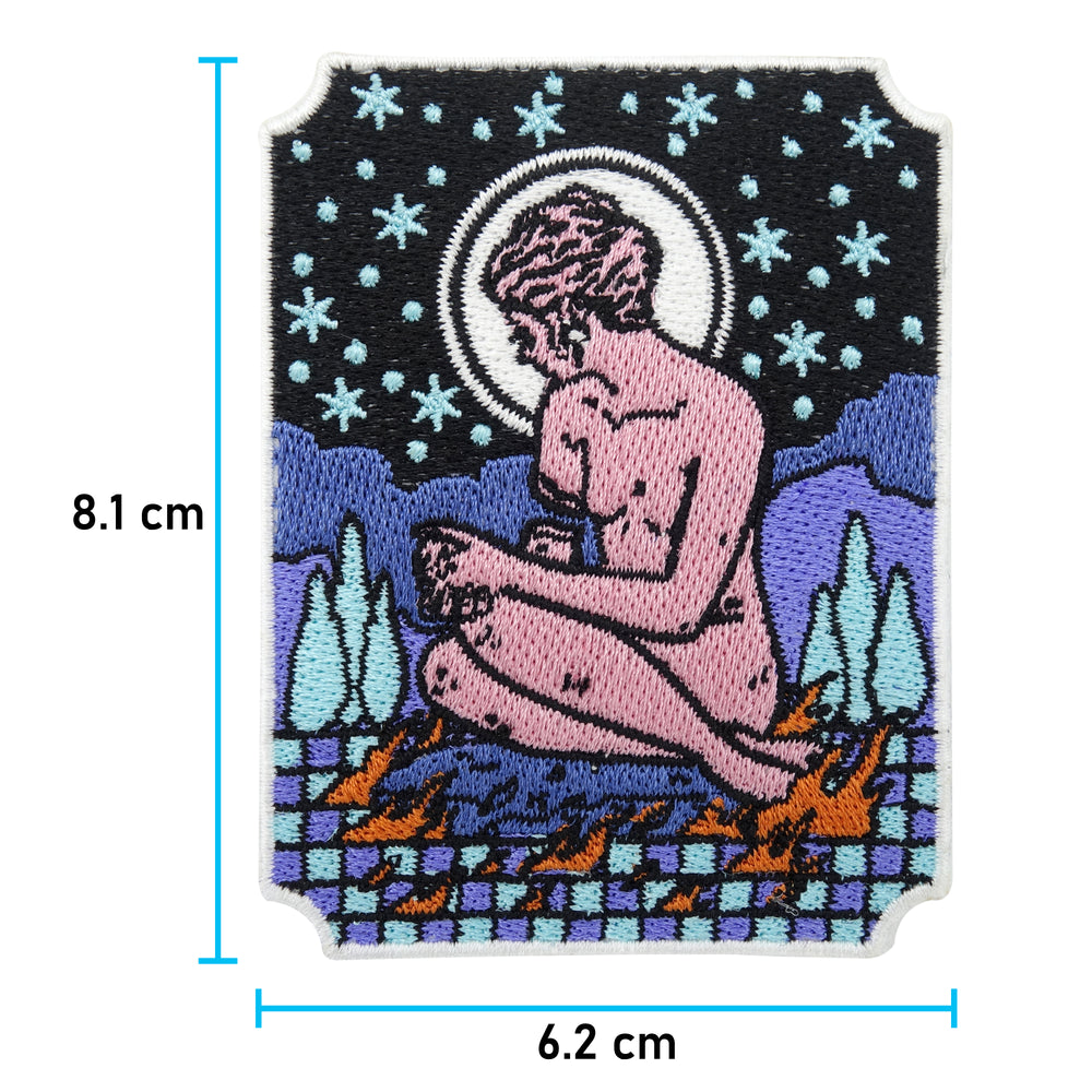 Frauenstatue Patch mit der Maße: 8,1 x 6,2 cm