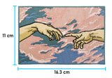 Michelangelo Hände Patch mit der Maße: 11 x 16,3 cm