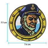 Seemann Patch mit der Maße: 7,7 x 7,4 cm