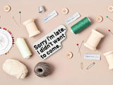 Sorry Im Late Spruch Patch zum Aufbügeln | Meme Patches, Lustiges Bügelbild, Coole Sprüche Aufbügler, Witzige zu spät Aufnäher, Finally Home