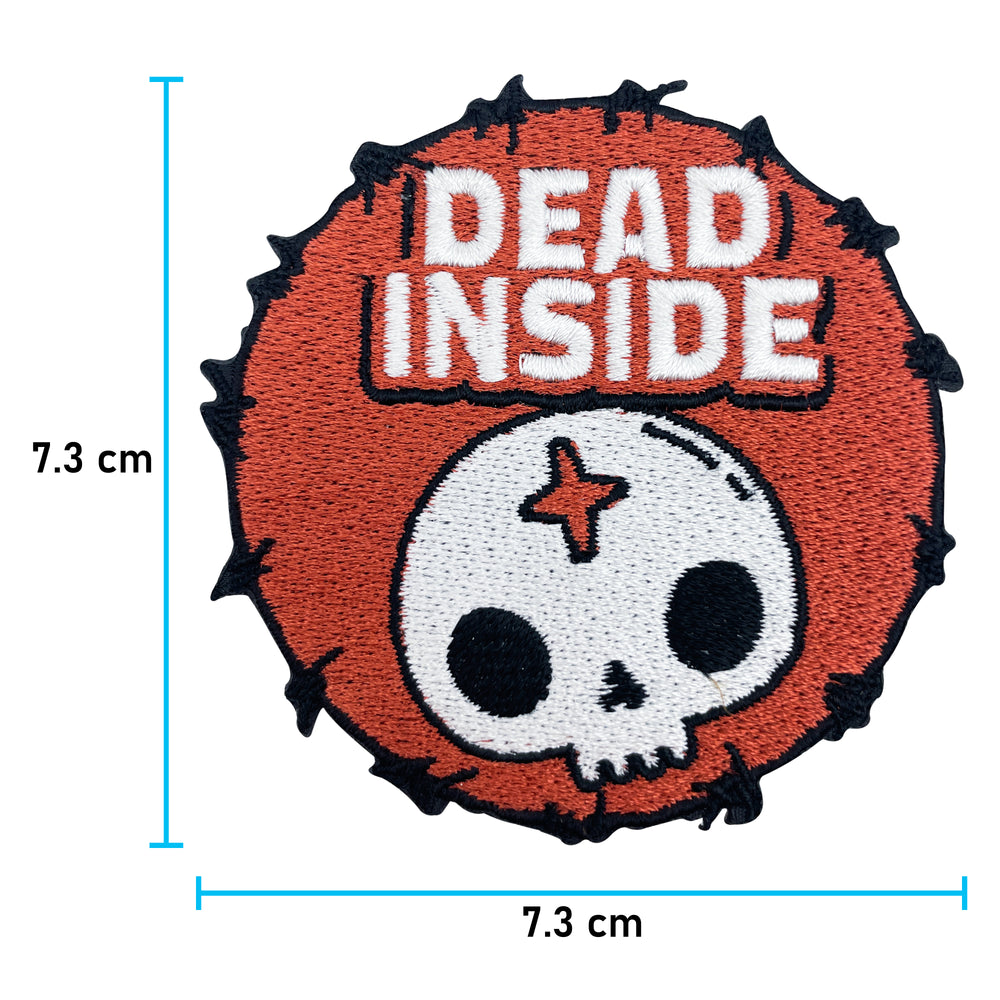 Dead Inside Patch mit der Maße: 7,3 x 7,3 cm