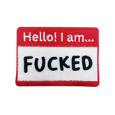 Hello! I am ... F**** Patch | Lustiger Namensschild Flicken Aufnäher