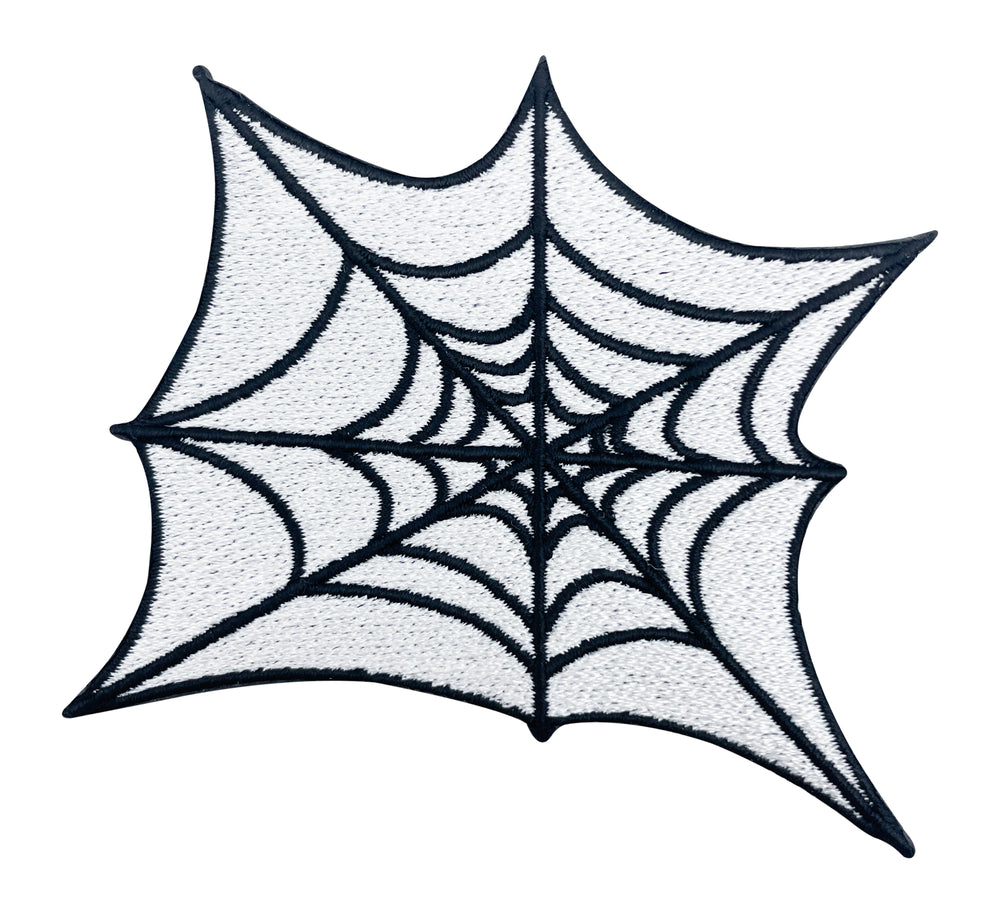 Weiß-schwarzer Spinnennetz Patch
