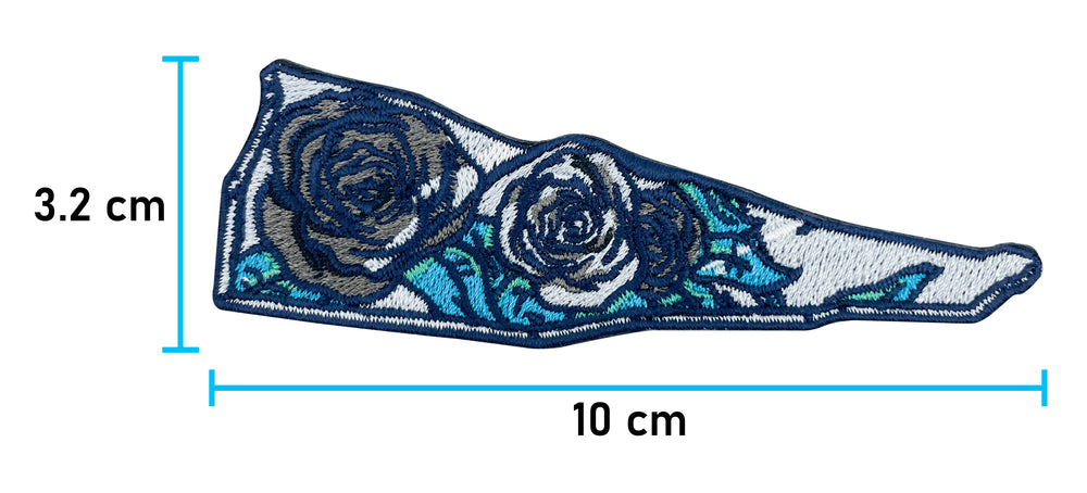 Glasscherbe Patch mit der Maße: 3,2 x 10 cm