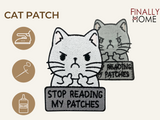 Vorder- und Rückseite des Patches, mit Bügelfolie. „Finally Home“ Logo und Nutzungsoptionen: Aufbügeln, Aufnähen, Aufkleben mit Textilkleber