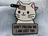 Katzen Patch auf hellblauer Jeans