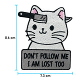 Meme Katzen Patch mit der Maße: 8,6 x 7,3 cm