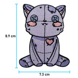 Vodoo Katzen Patch mit der Maße: 8,9 x 7,3 cm