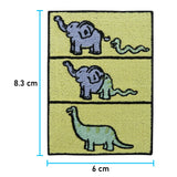Dino Evolution Patch mit der Maße: 8,3 x 6 cm