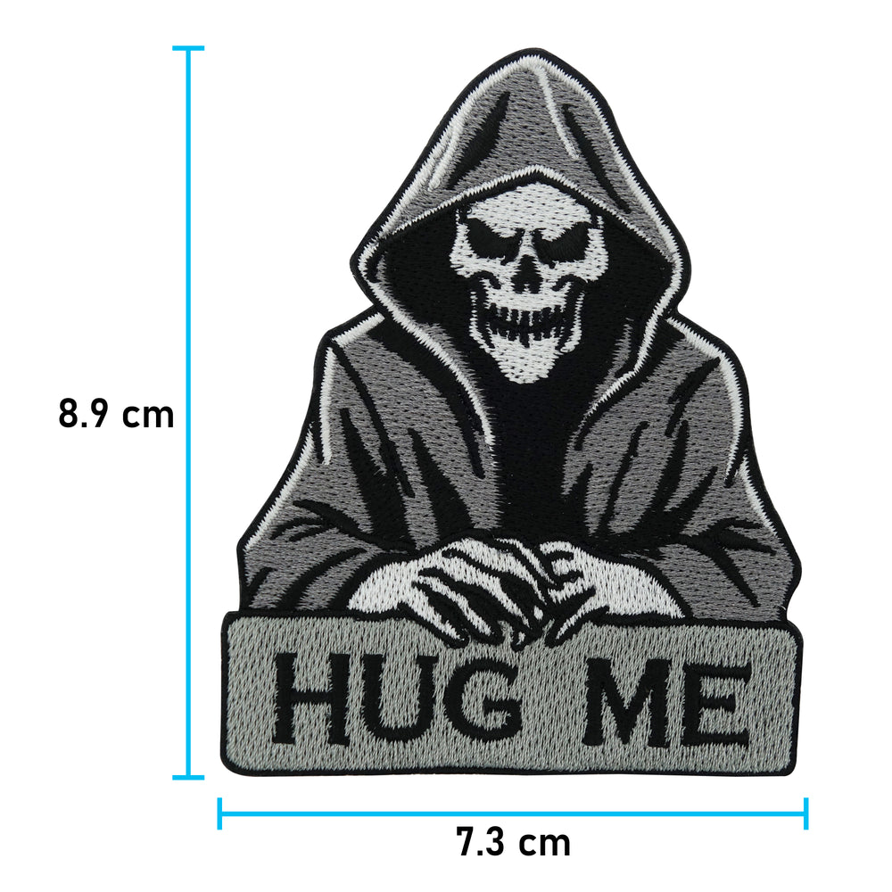 Sensenmann Patch mit der Maße: 8,9 x 7,3 cm